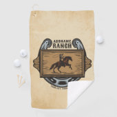 Roping Cowboy ADD NAAM Westerne Familie Paard Ranc Golfhanddoek (Insitu)