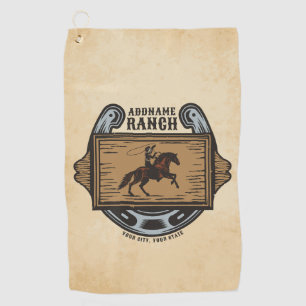 Roping Cowboy ADD NAAM Westerne Familie Paard Ranc Golfhanddoek