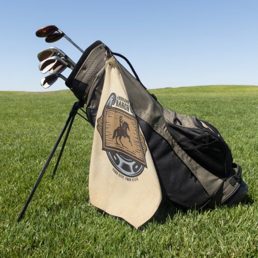 Roping Cowboy ADD NAAM Westerne Familie Paard Ranc Golfhanddoek (Groen)