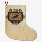Roping Cowboy ADD NAAM Westerne Familie Paard Ranc Grote Kerstsok (Voorkant)