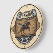 Roping Cowboy ADD NAAM Westerne Familie Paard Ranc Grote Klok (Hoek)