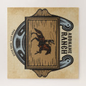 Roping Cowboy ADD NAAM Westerne Familie Paard Ranc Legpuzzel (Horizontaal)