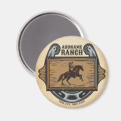 Roping Cowboy ADD NAAM Westerne Familie Paard Ranc Magneet (Voorkant / Achterkant)