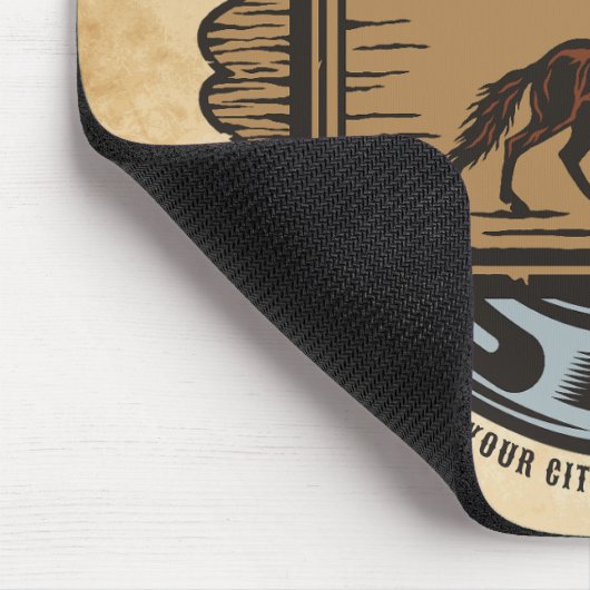 Roping Cowboy ADD NAAM Westerne Familie Paard Ranc Muismat (Hoek)