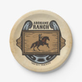 Roping Cowboy ADD NAAM Westerne Familie Paard Ranc Papieren Bordje (Voorkant)