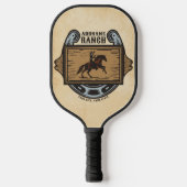 Roping Cowboy ADD NAAM Westerne Familie Paard Ranc Pickleball Paddle (Voorkant)