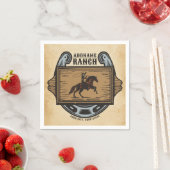 Roping Cowboy ADD NAAM Westerne Familie Paard Ranc Servet (Insitu)