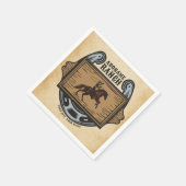 Roping Cowboy ADD NAAM Westerne Familie Paard Ranc Servet (Hoek)