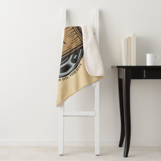 Roping Cowboy ADD NAAM Westerne Familie Paard Ranc Sherpa Deken (In situ)