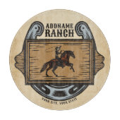 Roping Cowboy ADD NAAM Westerne Familie Paard Ranc Snijplank (Voorkant)