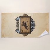 Roping Cowboy ADD NAAM Westerne Familie Paard Ranc Strandlaken (Voorkant)