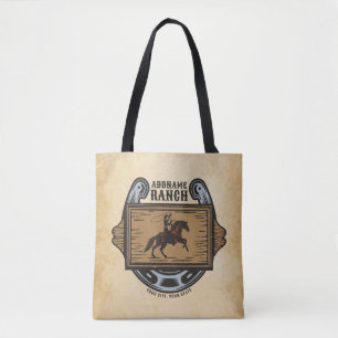 Roping Cowboy ADD NAAM Westerne Familie Paard Ranc Tote Bag