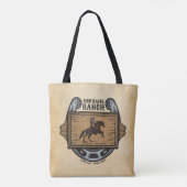 Roping Cowboy ADD NAAM Westerne Familie Paard Ranc Tote Bag (Achterkant)