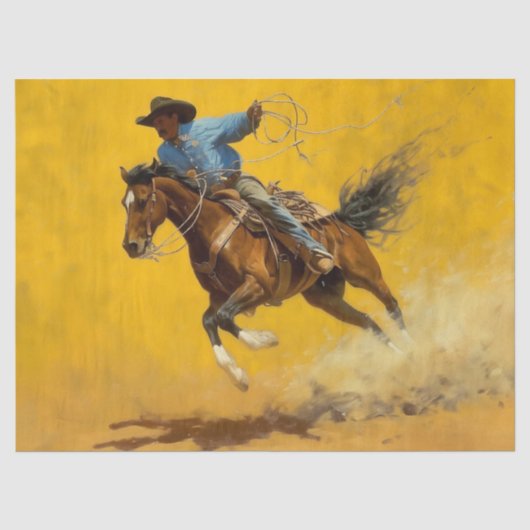 Roping Cowboy Tissue/Decoupage Papier (Voorkant)