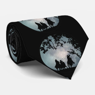 Roping Cowboys Big Full Moon Country Western Stropdas