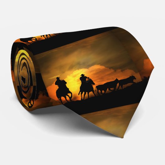 Roping Cowboys Roundup Steers Country Western Stropdas (Opgerold)