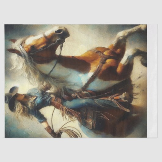 Roping Cowgirl 1 Tissue Paper Tissuepapier (Voorkant)
