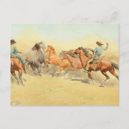 Roping Horses, 1945, gemaakt door Maynard Dixon Briefkaart (Voorkant)