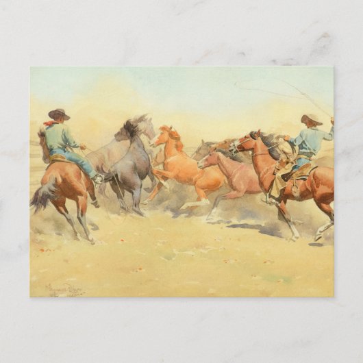 Roping Horses van Maynard Dixon Briefkaart (Voorkant)