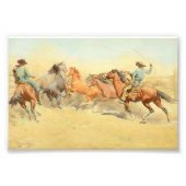 Roping Horses van Maynard Dixon Foto Afdruk (Voorkant)