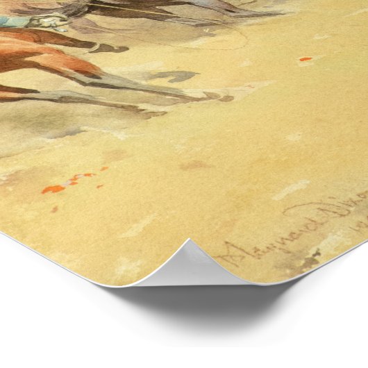 Roping Horses van Maynard Dixon Poster (Hoek)