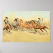 Roping Horses van Maynard Dixon Poster (Voorkant)