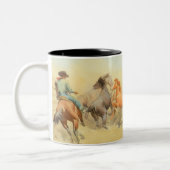 Roping Horses van Maynard Dixon Tweekleurige Koffiemok (Links)