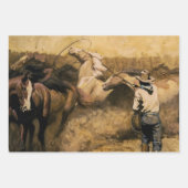 "Roping Palomino" Westerne kunst van Maynard Dixon Inpakpapier Vel (Voorkant)