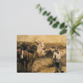 “Roping Palomino” Westerse kunst van Maynard Dixon Briefkaart (Staand voorkant)