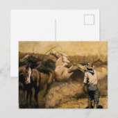 “Roping Palomino” Westerse kunst van Maynard Dixon Briefkaart (Voorkant / Achterkant)
