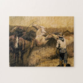 “Roping Palomino” Westerse kunst van Maynard Dixon Legpuzzel