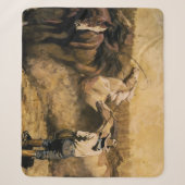 “Roping Palomino” Westerse kunst van Maynard Dixon Sherpa Deken (Voorkant)