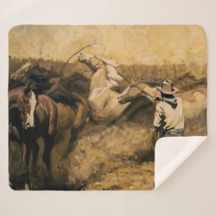 “Roping Palomino” Westerse kunst van Maynard Dixon Sherpa Deken