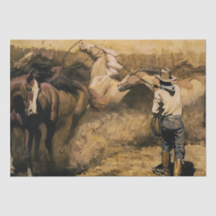“Roping Palomino” Westerse kunst van Maynard Dixon Tissuepapier
