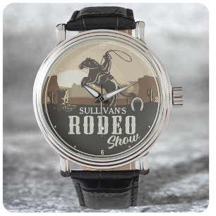 Roping Roundup Cowboy Rodeo Show Personaliseert Horloge