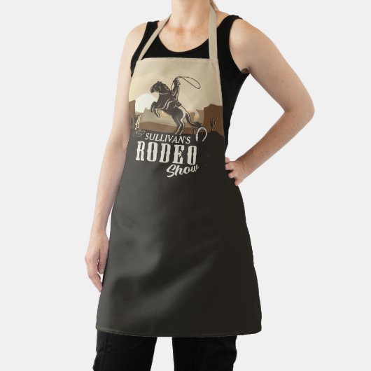 Roping Roundup Cowboy Rodeo Show Personaliseert Schort (Insitu)