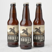 Roping Roundup Western Rodeo Show op persoonlijke  Bier Etiket (Flessen)