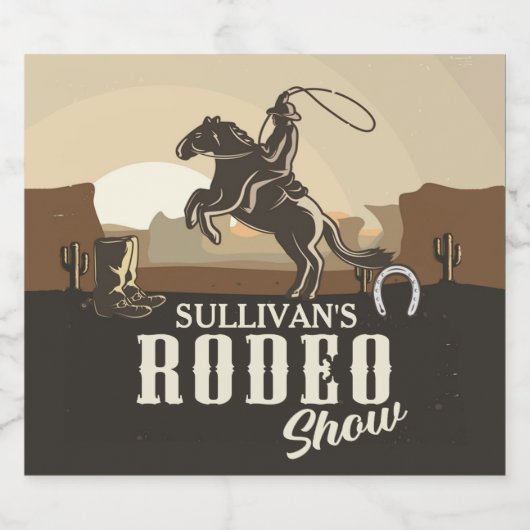 Roping Roundup Western Rodeo Show op persoonlijke  Bier Etiket (Enkel label)