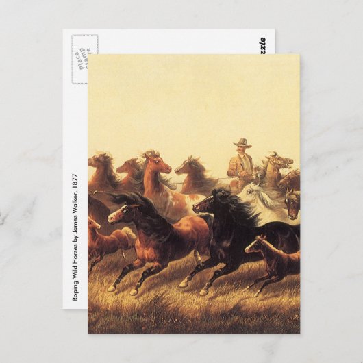 Roping Wild Horses door James Walker Briefkaart (Voorkant / Achterkant)