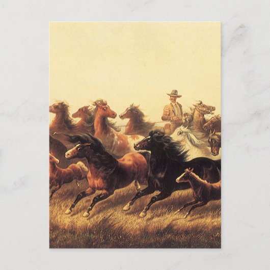 Roping Wild Horses door James Walker Briefkaart (Voorkant)