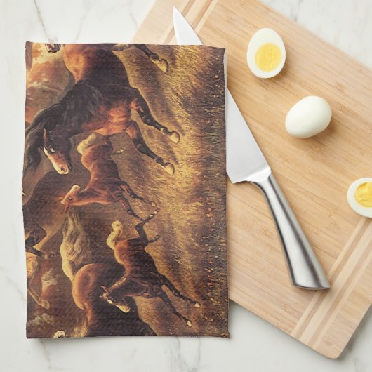 Roping Wild Horses door James Walker Theedoek (Quarter Fold)