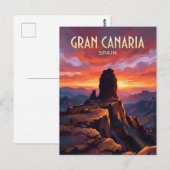 Roque Nublo Spanje Briefkaart (Voorkant / Achterkant)
