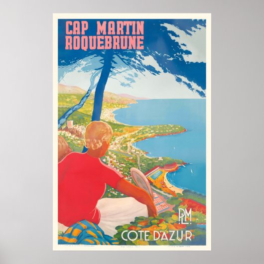 Roquebrune-Cap-Martin Cote d'Azur France PLM Poster (Voorkant)