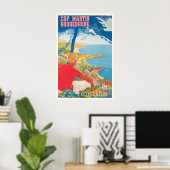 Roquebrune-Cap-Martin Cote d'Azur Frankrijk PLM Poster (Thuiskantoor)