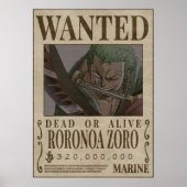 RORANORA ZORO One Piece Gezocht Poster (Voorkant)