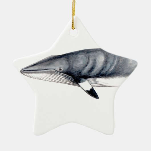 Rorcual aliblanco adorno navideño- Minke whale Keramisch Ornament (Voorkant)