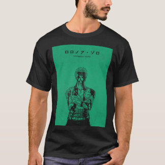 Roronoa Zoro Green Manga Style Illustration T-shirt