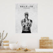 Roronoa Zoro One Piece Minimalist Manga Poster (Keuken)