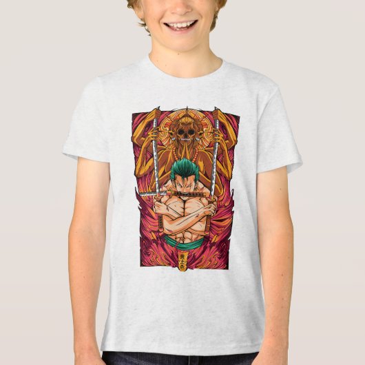 Roronoa Zoro One Piece Tri-Blend Shirt (Voorkant)