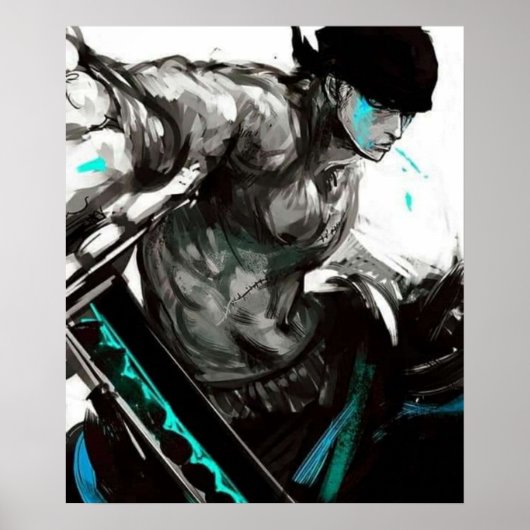 RORONOA ZORRO ARTWORK ONTWORPEN MERCH POSTER (Voorkant)